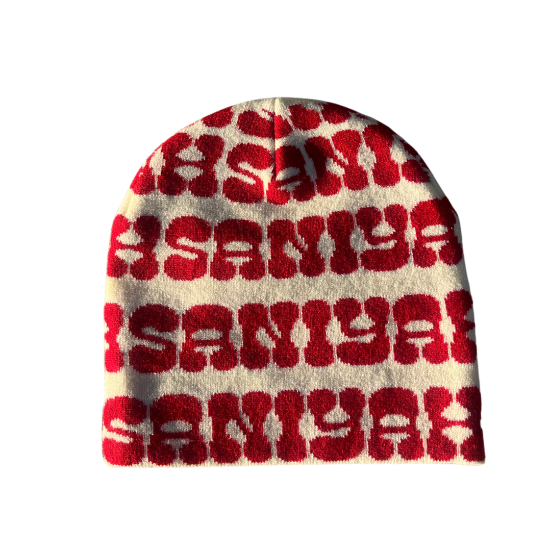 Red & Cream Beanie